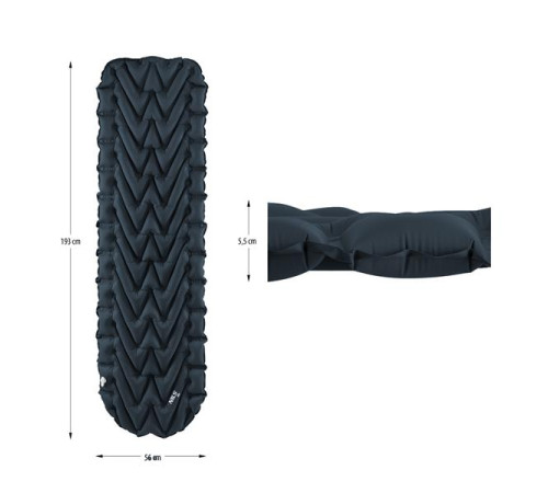 Килимок надувний NILS CAMP NC4005, 193 х 56 х 5,5 см - темно-сірий