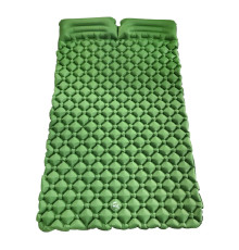 Каримат надувний двомісний похідний, туристичний WCG 185 х 117 х 6 см - зелений