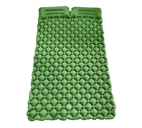 Каримат надувний двомісний похідний, туристичний WCG 185 х 117 х 6 см - зелений