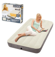 Матрац надувний Intex 64101 191x99x25 см, сіро-бежевий 