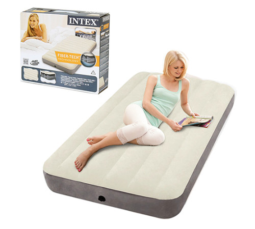 Матрац надувний Intex 64101 191x99x25 см, сіро-бежевий