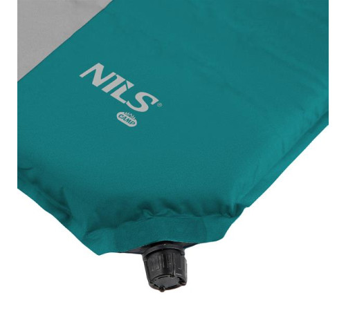 Килимок самонадувний NILS CAMP NC4340, 195 х 160 х 5 см - сіро-бірюзовий
