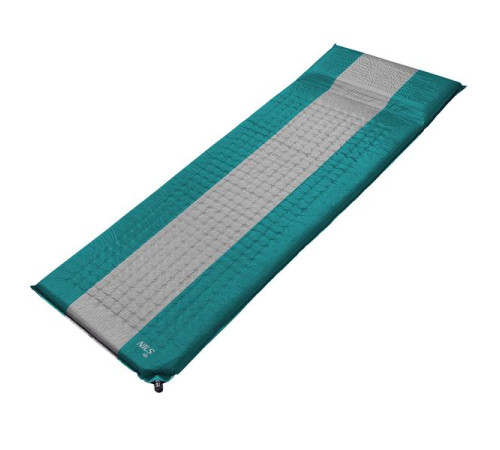 Килимок самонадувний NILS CAMP NC4340, 195 х 160 х 5 см - сіро-бірюзовий