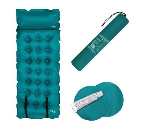 Килимок самонадувний NILS CAMP NC4018, 188 х 66 х 3,5 см - бірюзовий