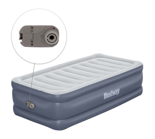 Матрац надувний Bestway 6713G з насосм 191 x 97 x 51 см, сірий