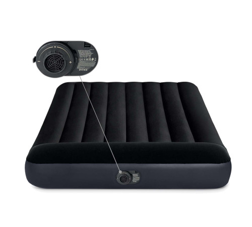 Матрац надувний 64150 з вбудованим електронасосом 203х152х25 см, чорний