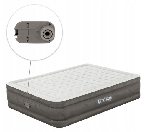 Матрац надувний Bestway 69050 з насосом 203 x 152 x 46 см, бежевий