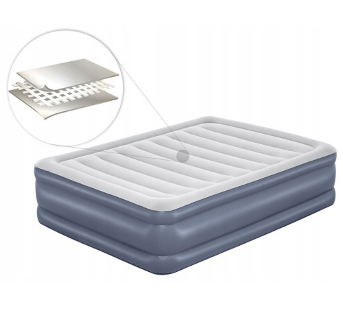 Матрац надувний Bestway 6713I з насосом 203 x 152 x 51 см, сірий
