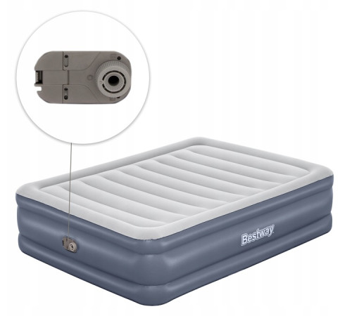 Матрац надувний Bestway 6713I з насосом 203 x 152 x 51 см, сірий