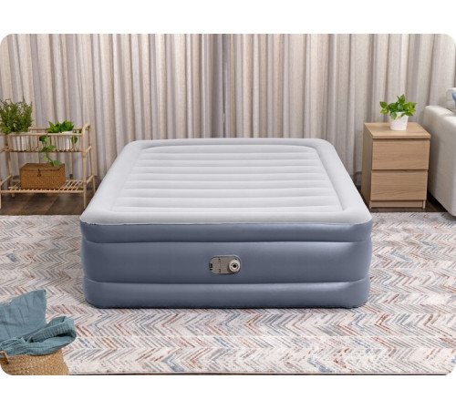 Матрац надувний Bestway 6713I з насосом 203 x 152 x 51 см, сірий