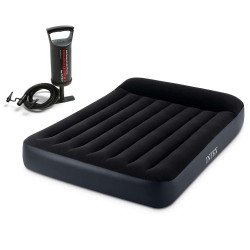 Матрац надувний Intex 64142 з насосом 191x137 см, чорний
