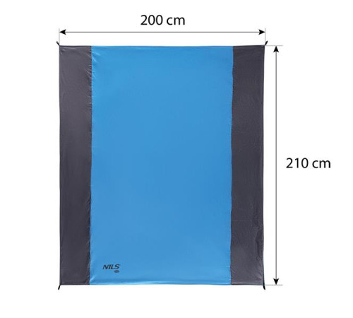 Килимок NILS CAMP RIPSTOP NC1716, 200 х 210 - чорно-синій