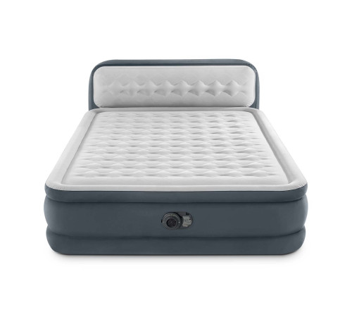 Матрац надувний INTEX 64448 з насосом 236 x 152 x 46 см, сірий