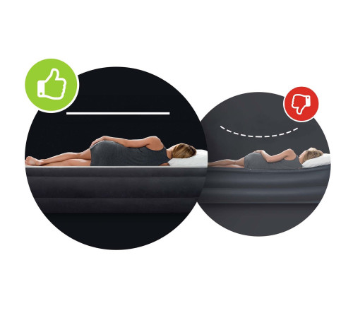 Матрац надувний INTEX 64448 з насосом 236 x 152 x 46 см, сірий