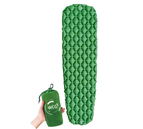 Каримат надувний WCG 195 х 56 х 6 см - зелений