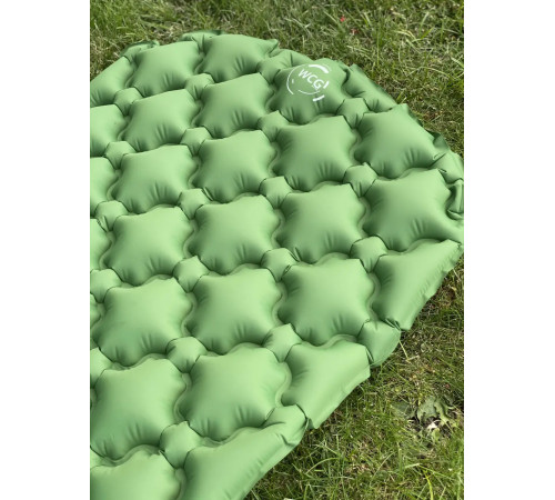 Каримат надувний WCG 195 х 56 х 6 см - зелений