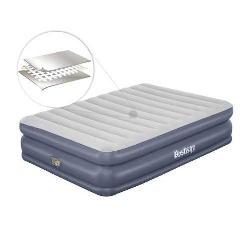 Матрац надувний Bestway 67925 з вбудованим електронасосом 203x152 см, синьо-сірий