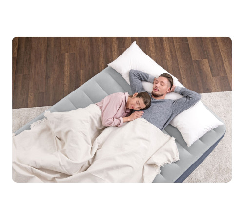 Матрац надувний Bestway 67925 з вбудованим електронасосом 203x152 см, синьо-сірий