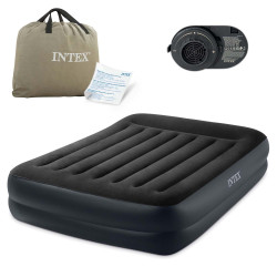 Матрац надувний Intex 64124 з вбудованим електронасосом 203х152х42 см, чорний