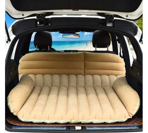 Матрац надувний автомобільний Costway з електронасосом, 190 х 123 х 12,5 см - бежевий