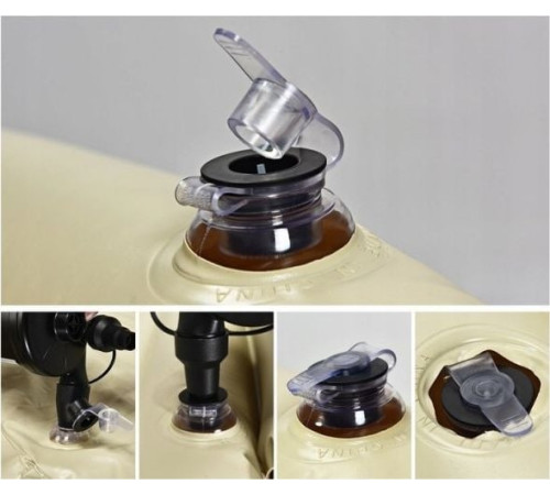 Матрац надувний автомобільний Costway з електронасосом, 190 х 123 х 12,5 см - бежевий