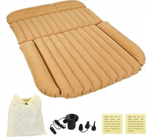 Матрац надувний автомобільний Costway з електронасосом, 190 х 123 х 12,5 см - бежевий