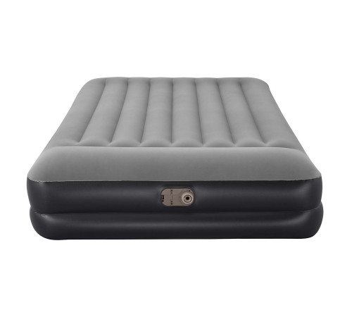 Матрац надувний Bestway 67403 з вбудованим насосом 203x152 см, чорно-сірий