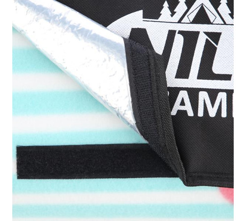 Покривало для пікніка NILS CAMP NC8005 FLAMINGO 200x200 см - бірюзово-рожевий