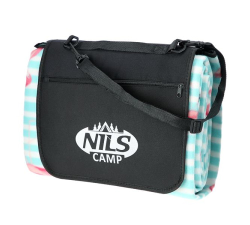 Покривало для пікніка NILS CAMP NC8005 FLAMINGO 200x200 см - бірюзово-рожевий