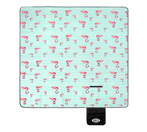 Покривало для пікніка NILS CAMP NC8005 FLAMINGO 200x200 см - бірюзово-рожевий