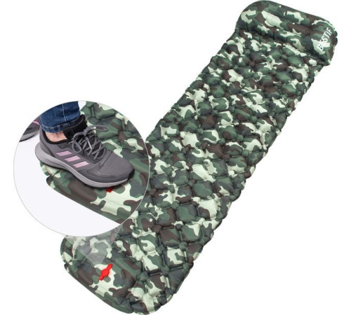 Матрац надувний Bestif Trekking BMT10 з вбудованим насосом 190x56 см, камуфляжний