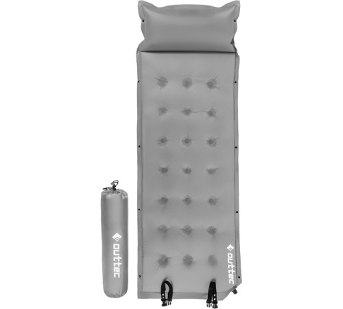 Килимок самонадувний Outtec з подушкою, 193 x 68 x 3,5 см - сірий Килимок самонадувний Outtec з подушкою, 193 x 68 x 3,5 см - сірий