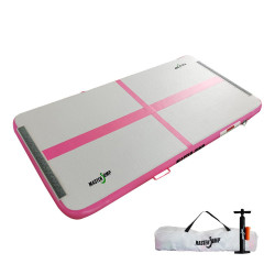 Мат гімнастичний надувний MASTER, 200 x 100 x 10 см, сіро-рожевий