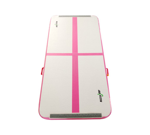 Мат гімнастичний надувний MASTER, 200 x 100 x 10 см, сіро-рожевий