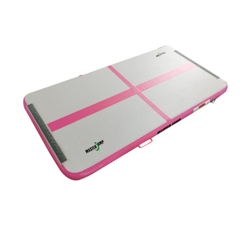 Мат гімнастичний надувний MASTER, 200 x 100 x 10 см, сіро-рожевий