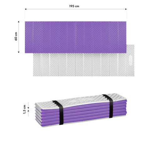 Килимок складаний NILS CAMP NC17103 195 см, фіолетовий