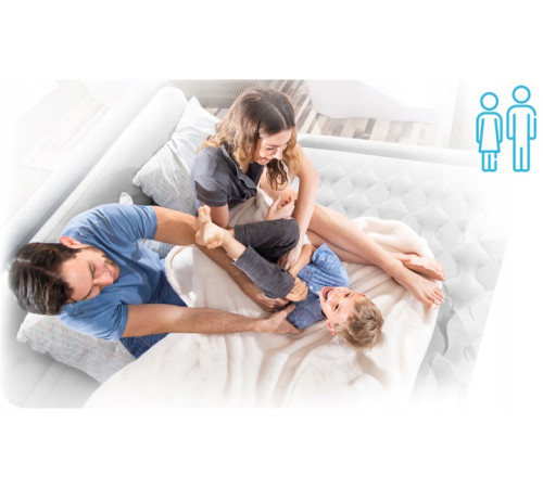 Матрац надувний INTEX 64904 191x137x46 см, сіро-бірюзовий