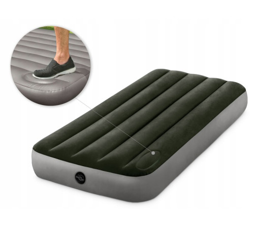 Матрац надувний INTEX 64760 191x76x25 см, сіро-зелений