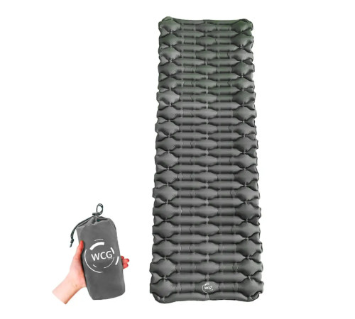 Каримат надувний похідний, туристичний WCG 186 х 66 х 6 см - сірий