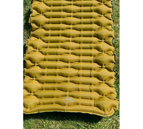 Каримат надувний похідний, туристичний WCG 186 х 66 х 6 см - жовтий