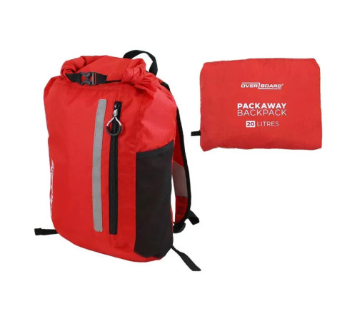Рюкзак водонепроникний OverBoard OB1225R-EU 20 л - чорно-червоний