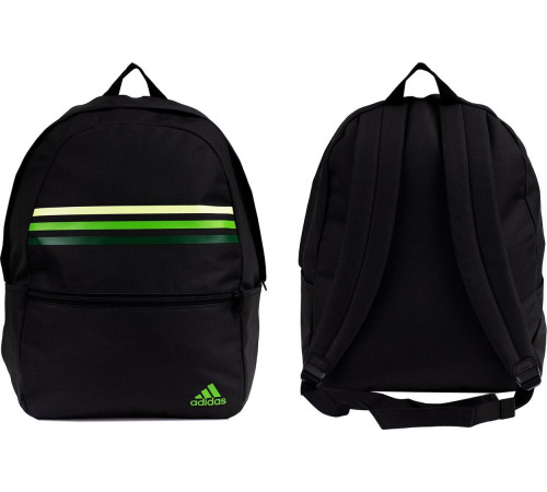 Шкільний міський спортивний рюкзак Adidas Classic Horizontal 3-Stripes чорно-зелений HY0743 Шкільний міський спортивний рюкзак Adidas Classic Horizontal 3-Stripes чорно-зелений HY0743