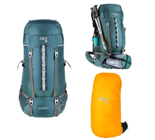 Рюкзак туристичний NC1949 GREEN BERGEN 65L NILS CAMP Рюкзак туристичний NC1949 GREEN BERGEN 65L NILS CAMP