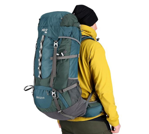 Рюкзак туристичний NC1949 GREEN BERGEN 65L NILS CAMP Рюкзак туристичний NC1949 GREEN BERGEN 65L NILS CAMP