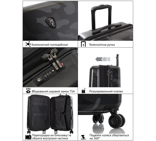 Валіза Heys Black Camo (M) Валіза Heys Black Camo (M)
