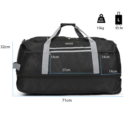 Сумка дорожня на колесах TravelZ Wheelbag Doubleloader foldable black (603096) Сумка дорожня на колесах TravelZ Wheelbag Doubleloader foldable black (603096)