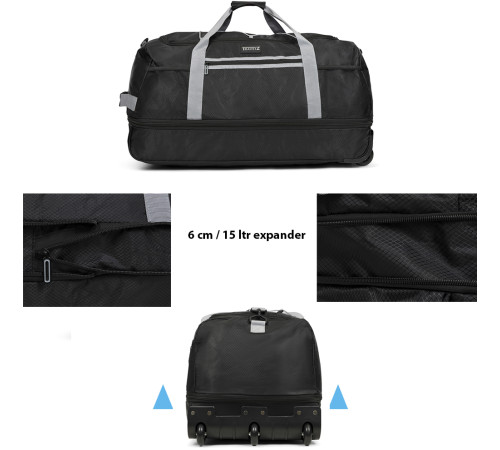 Сумка дорожня на колесах TravelZ Wheelbag Doubleloader foldable black (603096) Сумка дорожня на колесах TravelZ Wheelbag Doubleloader foldable black (603096)