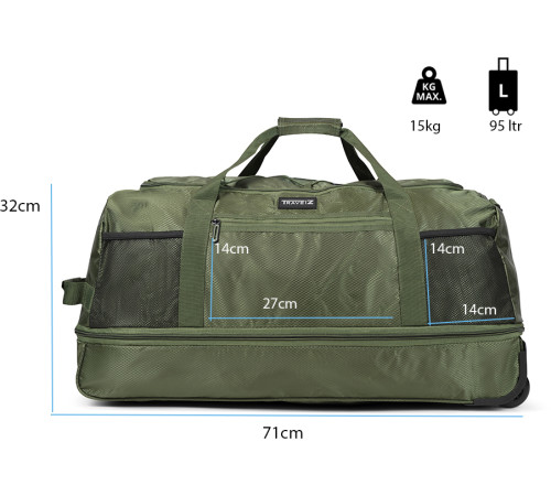 Сумка дорожня на колесах TravelZ Wheelbag Doubleloader foldable green (603097) Сумка дорожня на колесах TravelZ Wheelbag Doubleloader foldable green (603097)