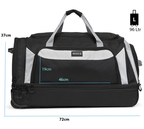 Сумка дорожня на колесах TravelZ Wheelbag Doubleloader black 96L (603098) Сумка дорожня на колесах TravelZ Wheelbag Doubleloader black 96L (603098)