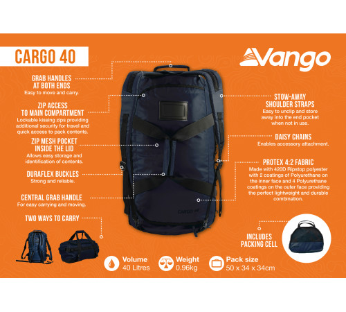 Сумка дорожня Vango Cargo 40 Moonlit Ocean (RUUCARGO0000004) Сумка дорожня Vango Cargo 40 Moonlit Ocean (RUUCARGO0000004)